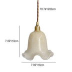 Pendant Lamp | Vintage Rounded Glass Shade | Brass Support