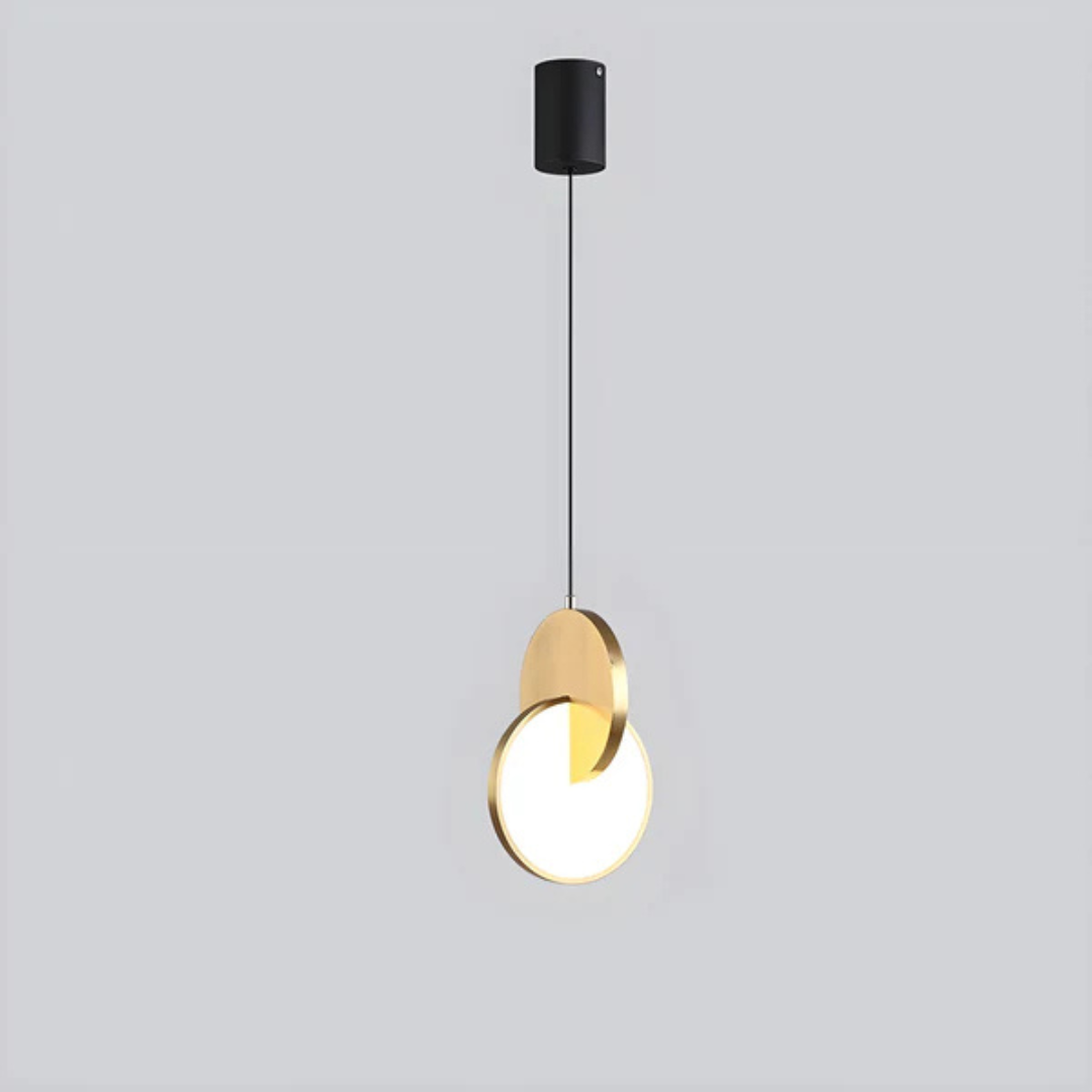Pendant Lamp | Asymmetrical Aluminum Discs | Integrated Warm LED