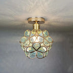 Pendant Lamp | Overlapping Glass Petal Shade | Metal Fixture, 30 cm