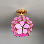 Pendant Lamp | Overlapping Glass Petal Shade | Metal Fixture, 30 cm