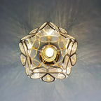 Pendant Lamp | Overlapping Glass Petal Shade | Metal Fixture, 30 cm