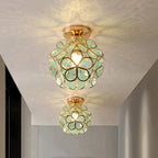 Pendant Lamp | Overlapping Glass Petal Shade | Metal Fixture, 30 cm