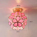 Pendant Lamp | Overlapping Glass Petal Shade | Metal Fixture, 30 cm