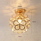 Pendant Lamp | Overlapping Glass Petal Shade | Metal Fixture, 30 cm