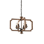 Lantern Pendant Light | Solid Wood Shades & Metal Body | 4 Lights
