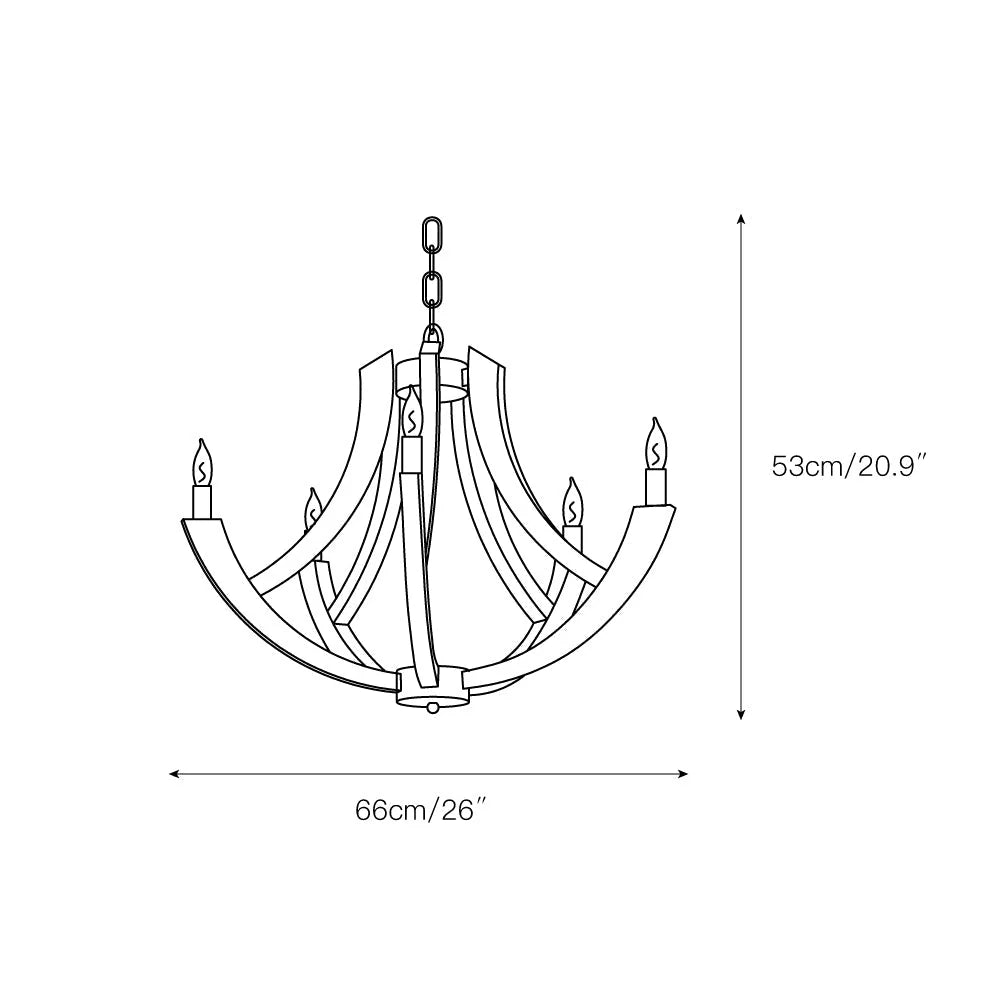 Lantern Pendant Light | Solid Wood Shades & Metal Body | 4 Lights