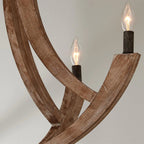 Lantern Pendant Light | Solid Wood Shades & Metal Body | 4 Lights