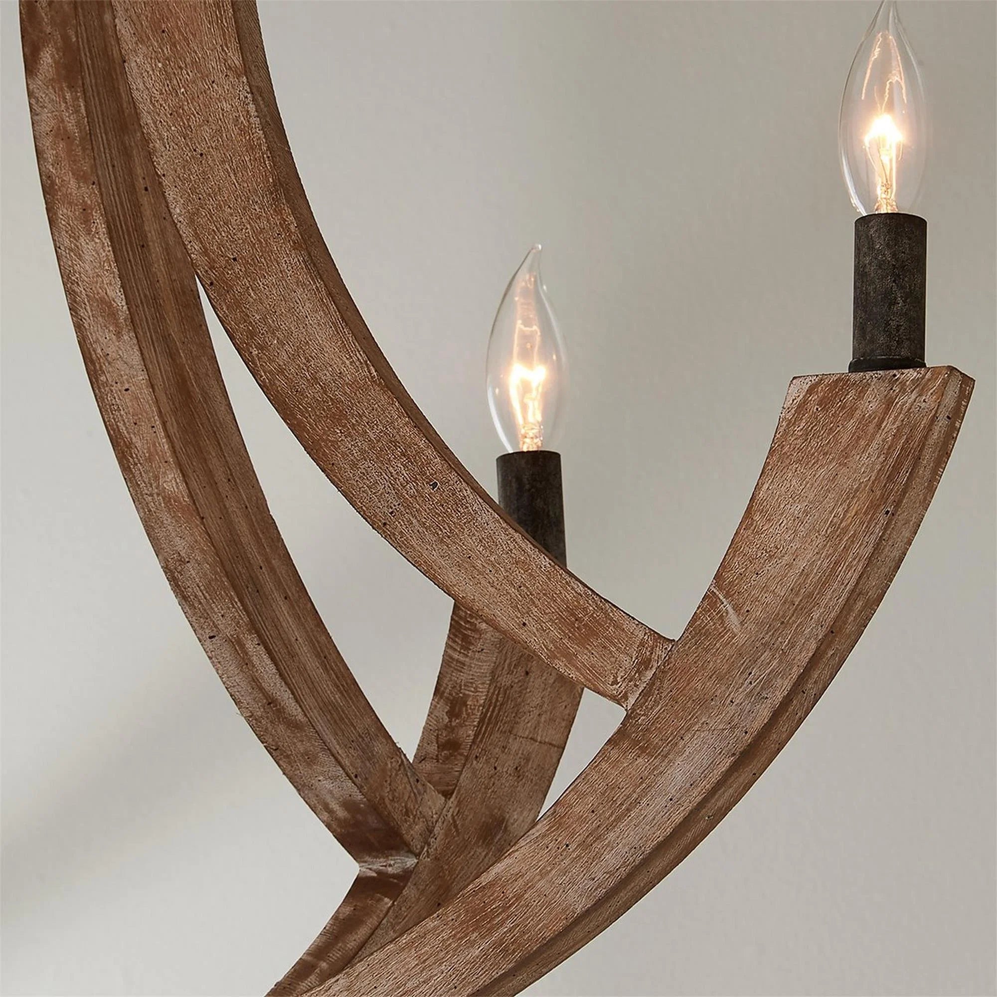 Lantern Pendant Light | Solid Wood Shades & Metal Body | 4 Lights