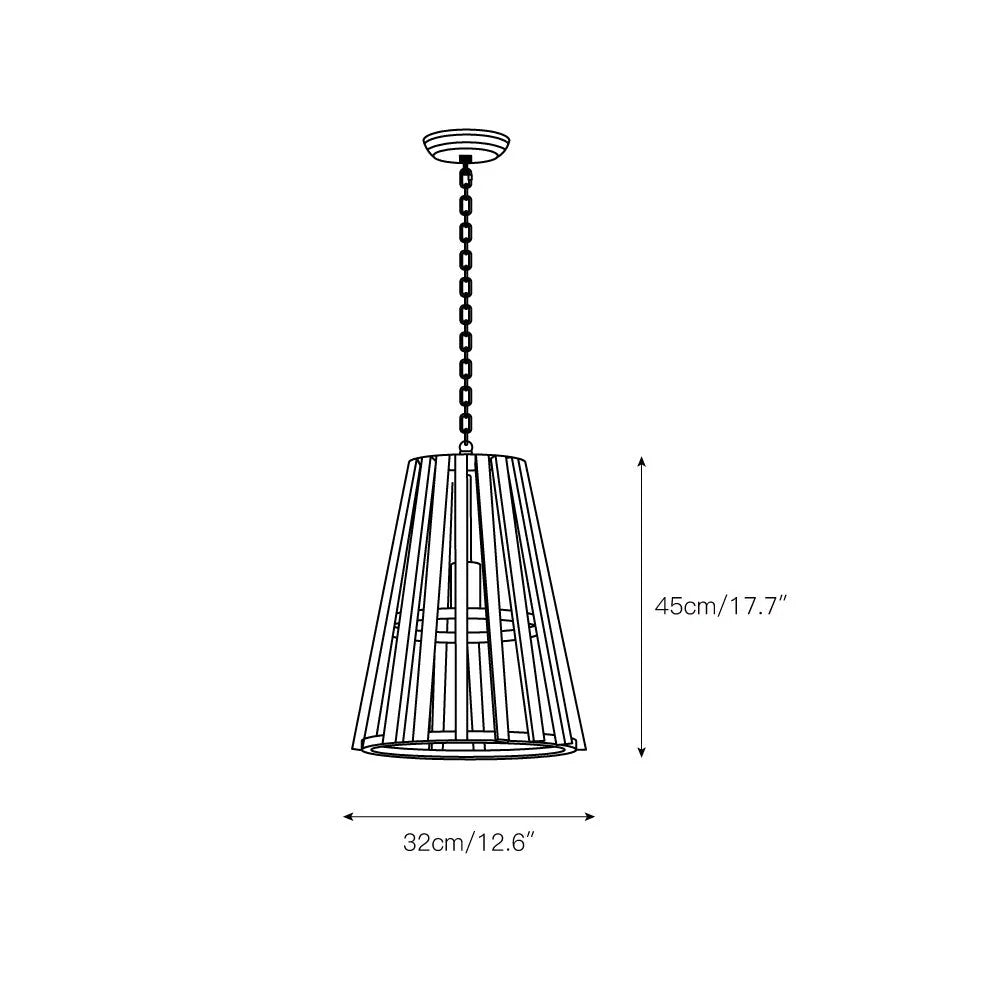 Pendant Lamp | Wooden Shade & Iron Body | Ø 32 cm