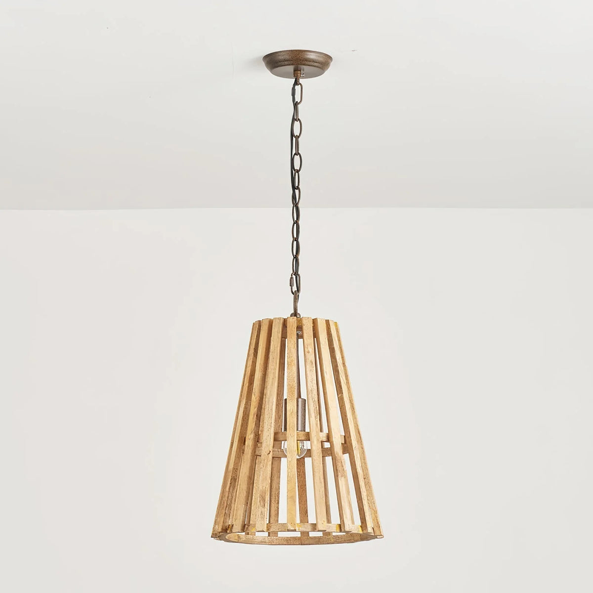 Pendant Lamp | Wooden Shade & Iron Body | Ø 32 cm