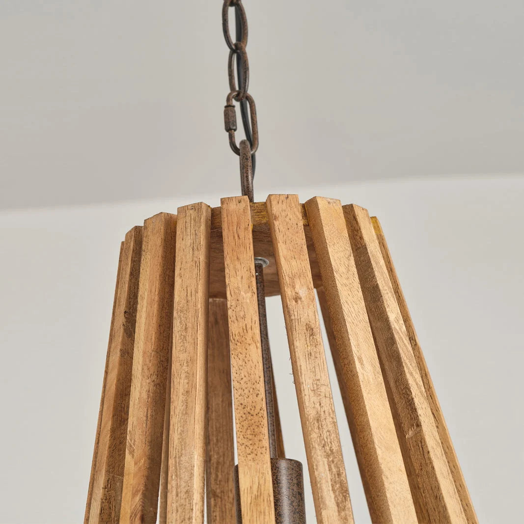 Pendant Lamp | Wooden Shade & Iron Body | Ø 32 cm