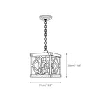 Pendant Light | 4-Head Wood & Metal | Antique White