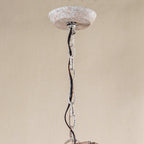 Pendant Light | 4-Head Wood & Metal | Antique White