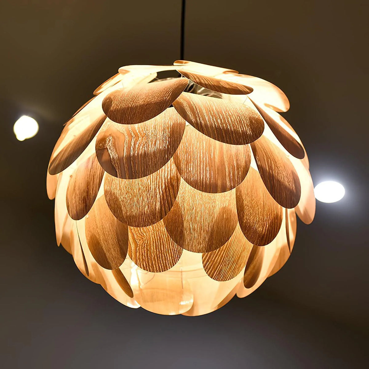 Pendant Light | Ash Wood Pinecone Design | 38 cm Diameter