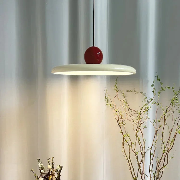 Pendant Light | Bauhaus-Inspired Glossy Dome | Integrated LED