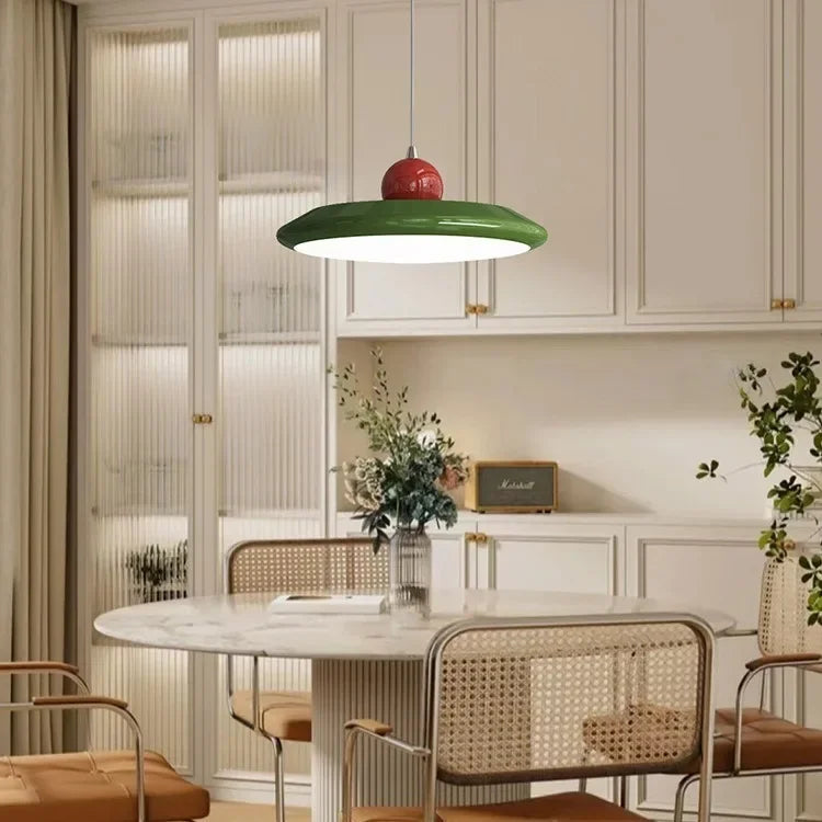 Pendant Light | Bauhaus-Inspired Glossy Dome | Integrated LED