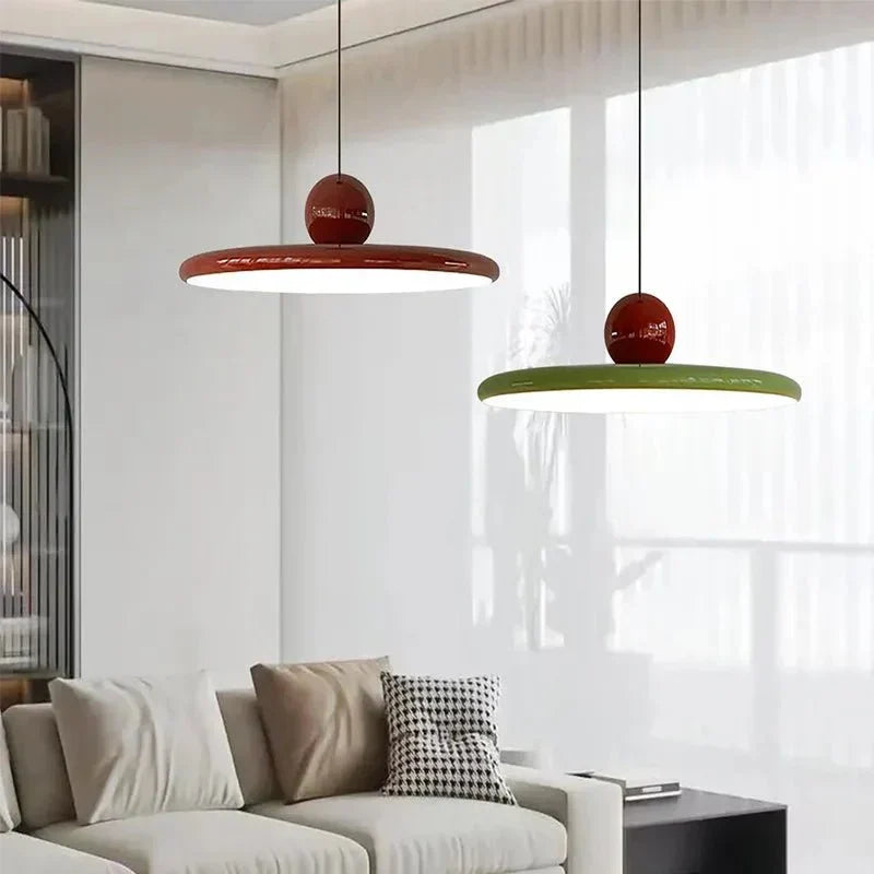 Pendant Light | Bauhaus-Inspired Glossy Dome | Integrated LED