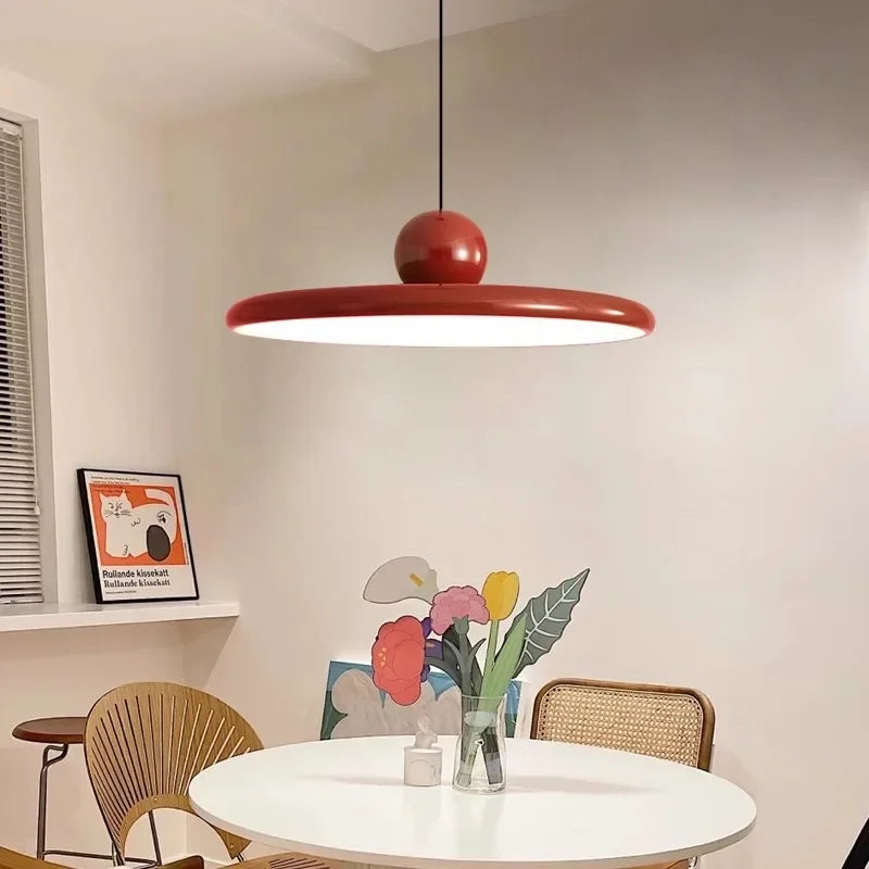 Pendant Light | Bauhaus-Inspired Glossy Dome | Integrated LED