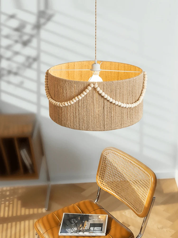 Pendant Light | Beaded Boho Natural Jute & Metal | Ø 40/50/60 cm