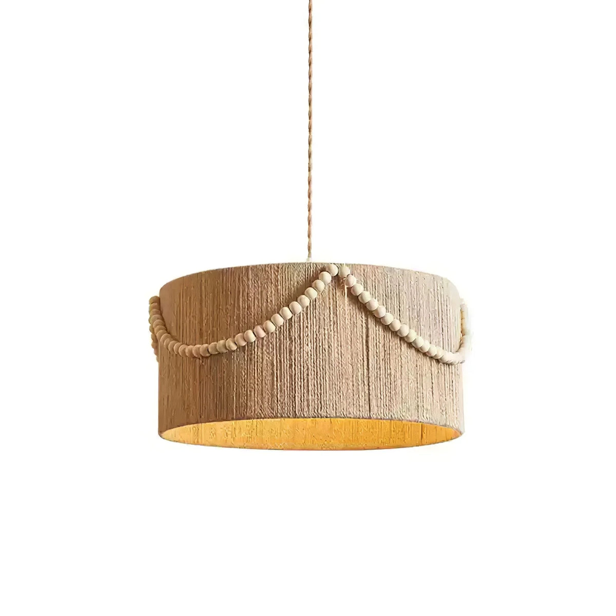 Pendant Light | Beaded Boho Natural Jute & Metal | Ø 40/50/60 cm
