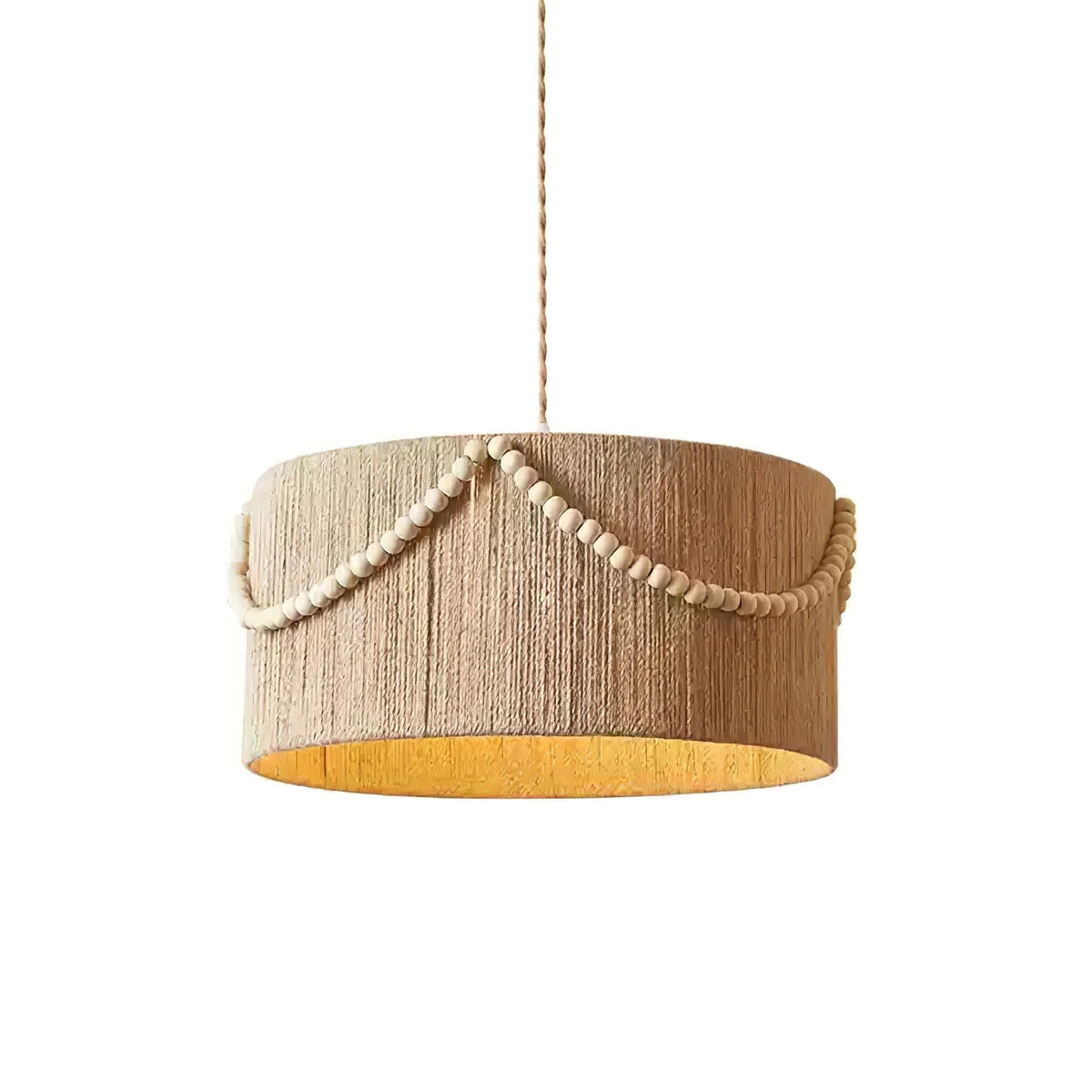 Pendant Light | Beaded Boho Natural Jute & Metal | Ø 40/50/60 cm