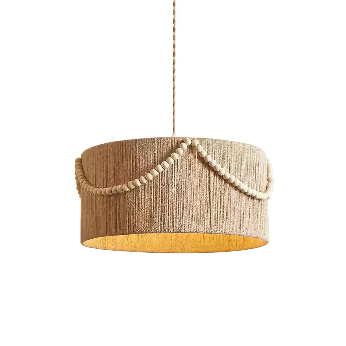 Pendant Light | Beaded Boho Natural Jute & Metal | Ø 40/50/60 cm