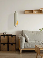 Pendant Light | Beige Polystyrene & E26/E27 Socket | 18 cm Diameter