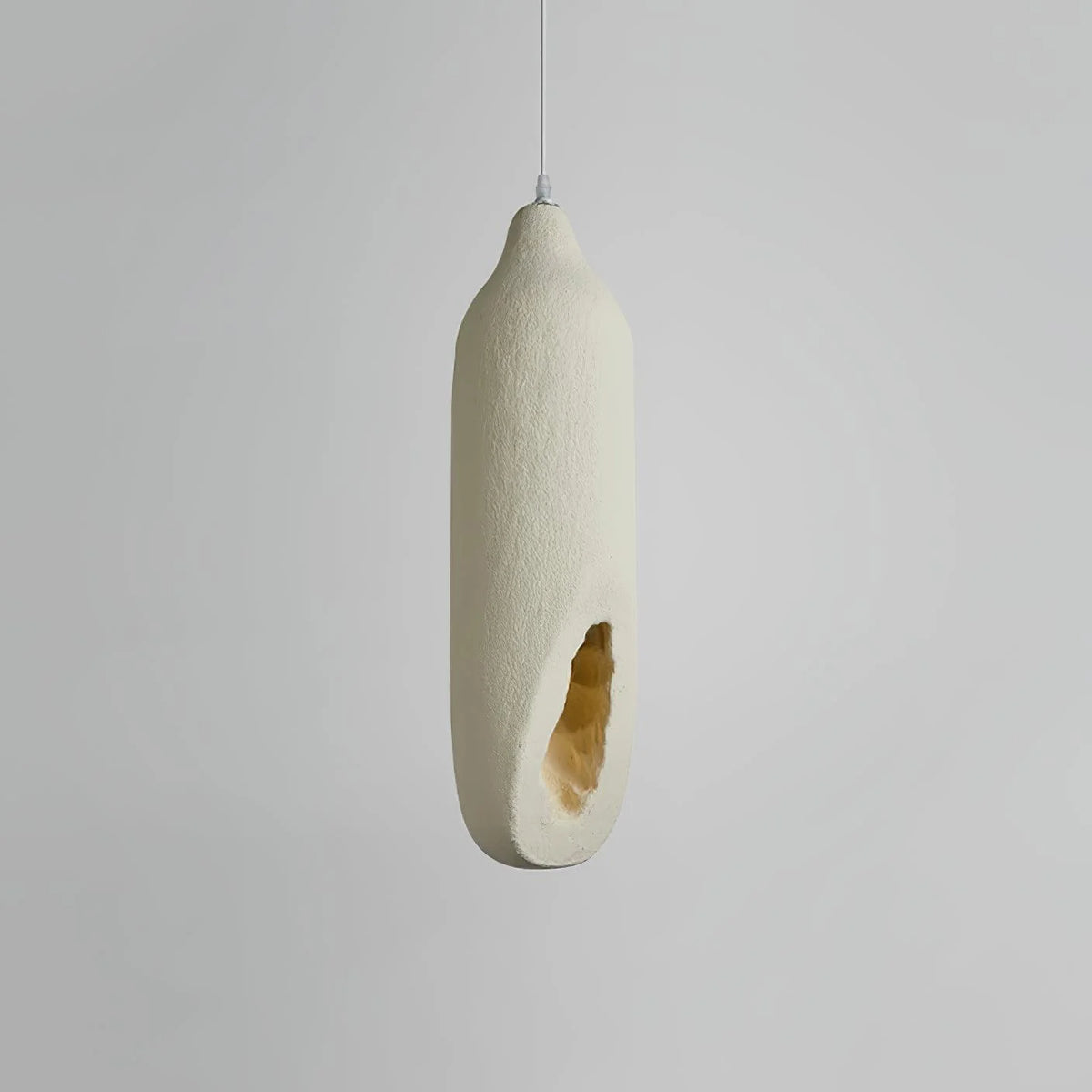 Pendant Light | Beige Polystyrene & E26/E27 Socket | 18 cm Diameter
