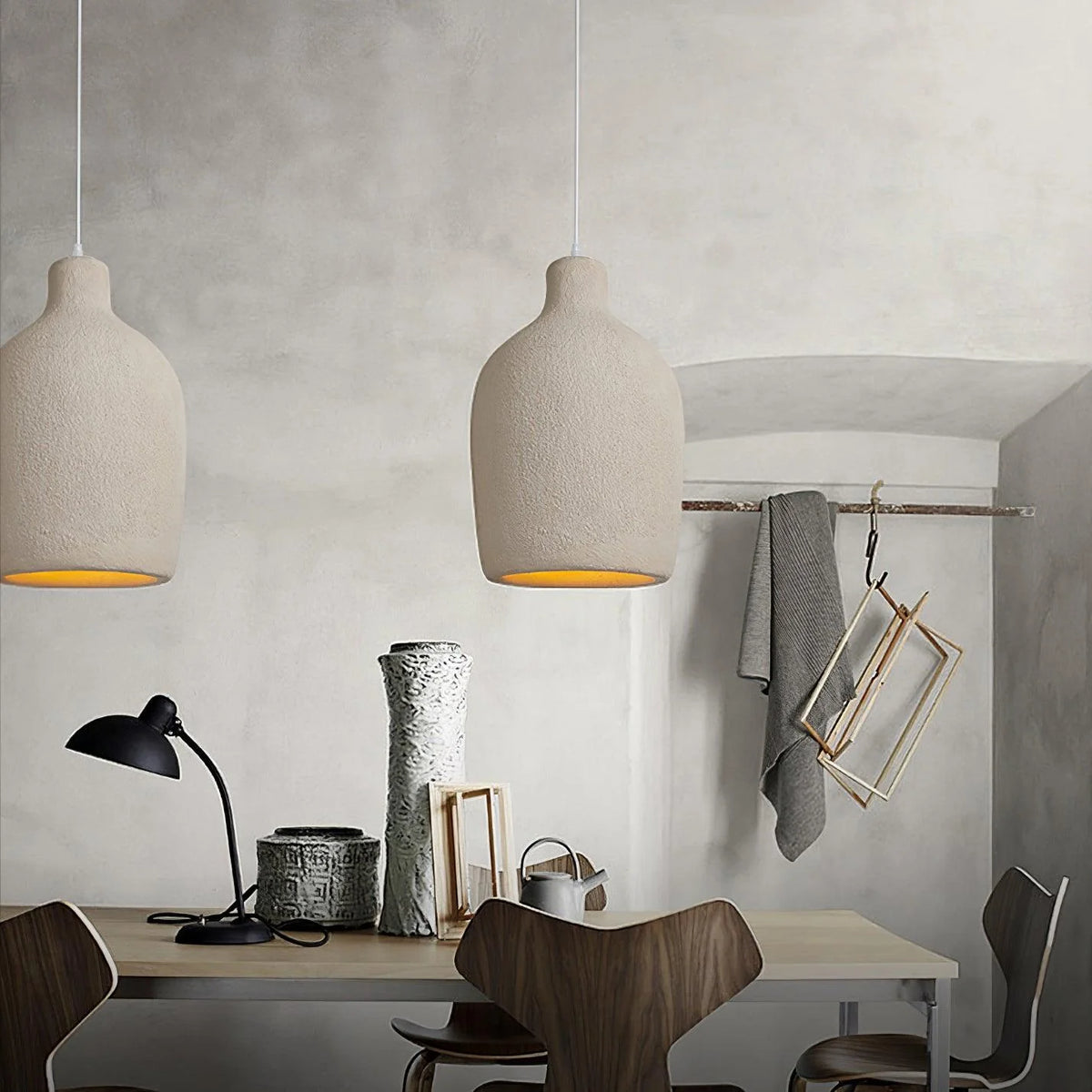 Pendant Light | Beige Shade & Metal Frame | 140 cm Adjustable Cable