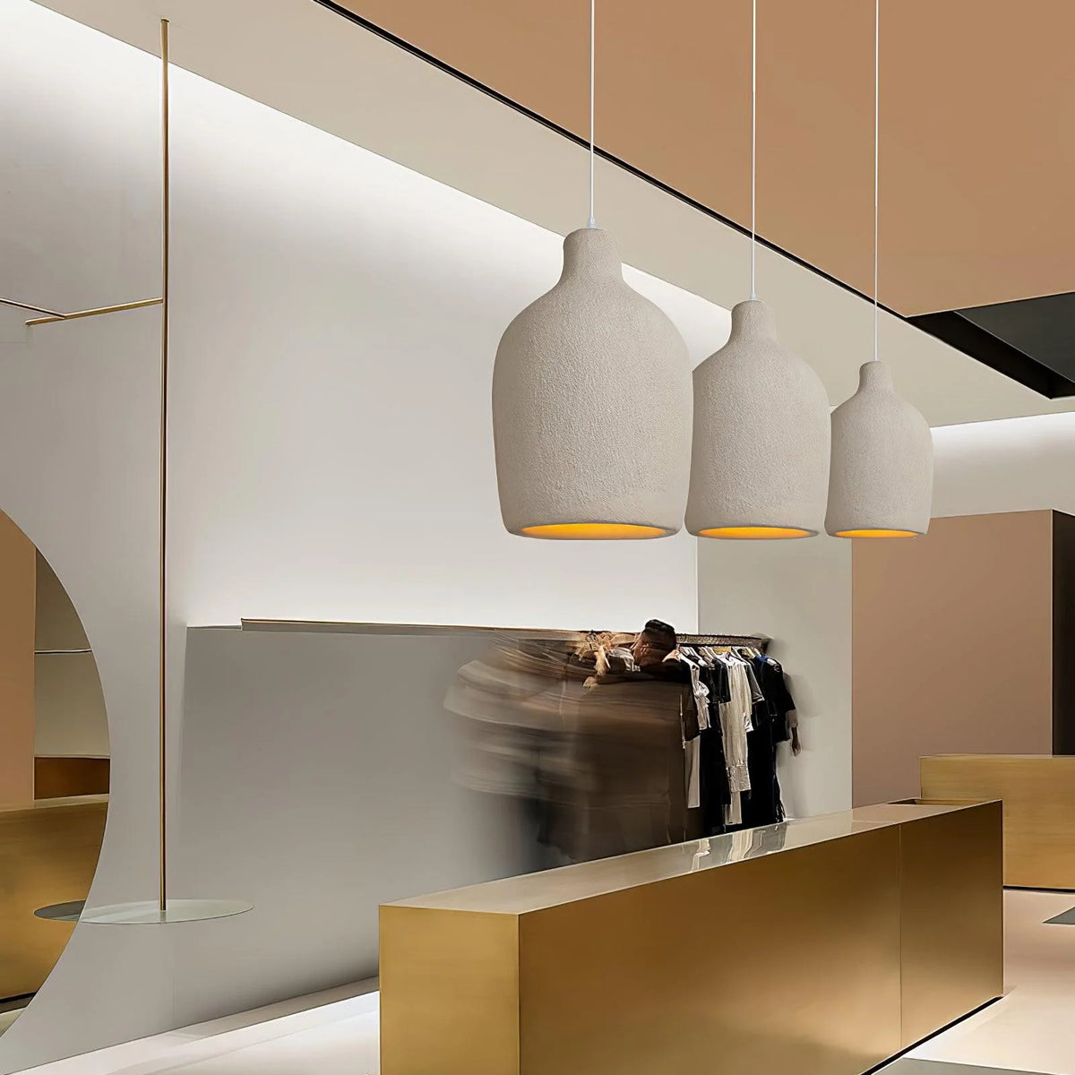 Pendant Light | Beige Shade & Metal Frame | 140 cm Adjustable Cable