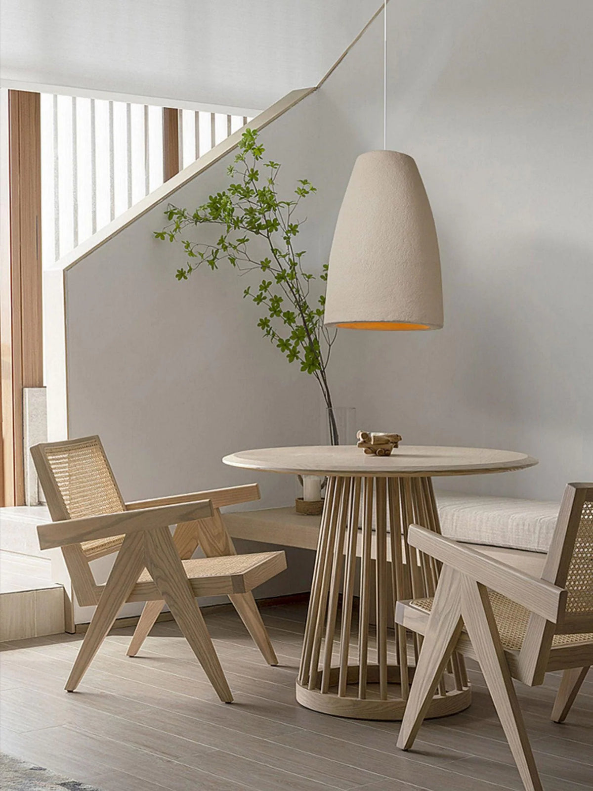 Pendant Light | Beige Shade & Metal Frame | 140 cm Adjustable Cable