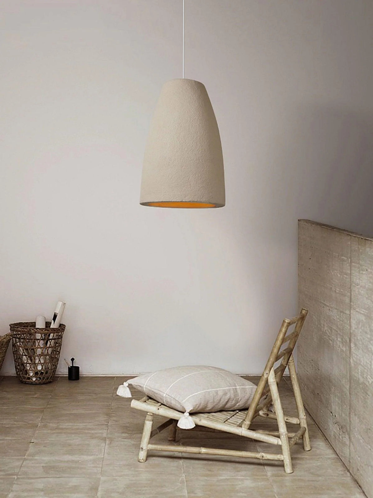 Pendant Light | Beige Shade & Metal Frame | 140 cm Adjustable Cable