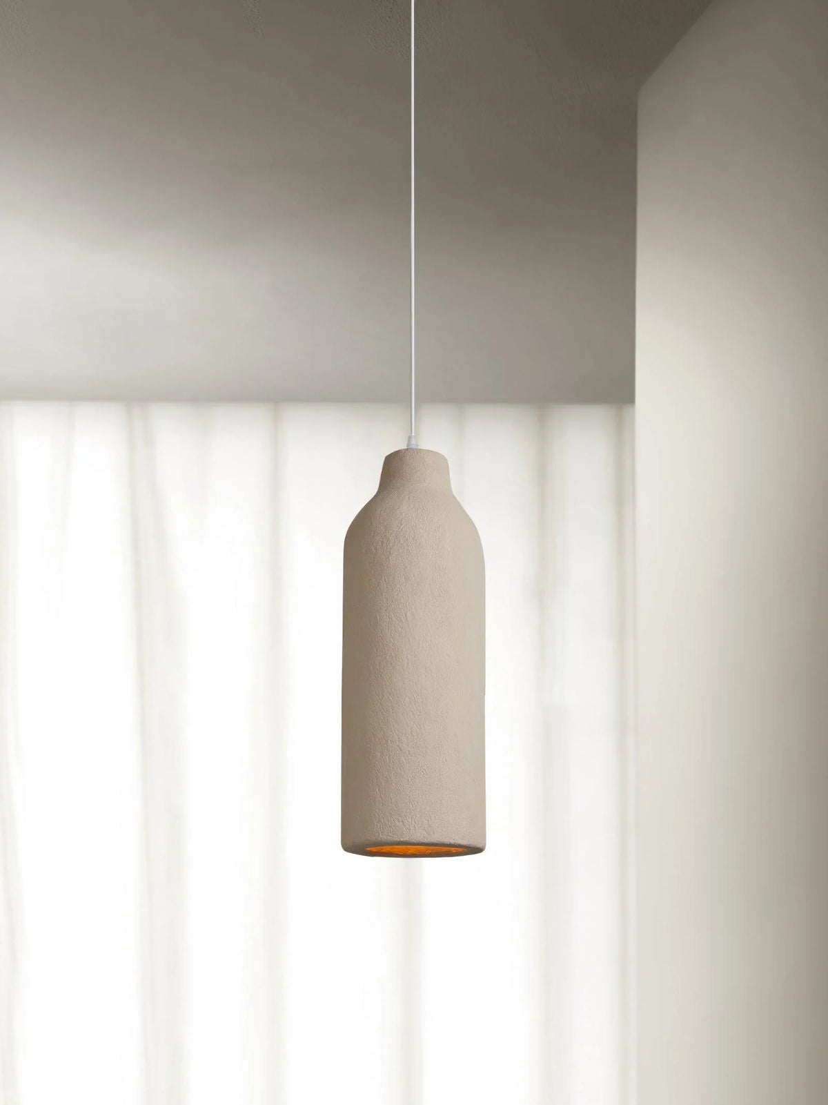Pendant Light | Beige Shade & Metal Frame | 140 cm Adjustable Cable