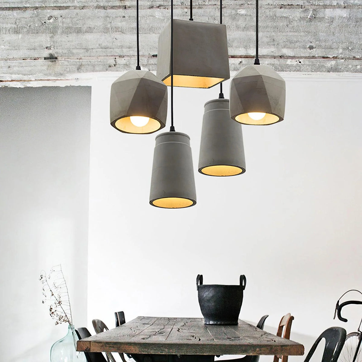 Pendant Light | Cement Shade & E26/E27 Socket | Multiple Sizes