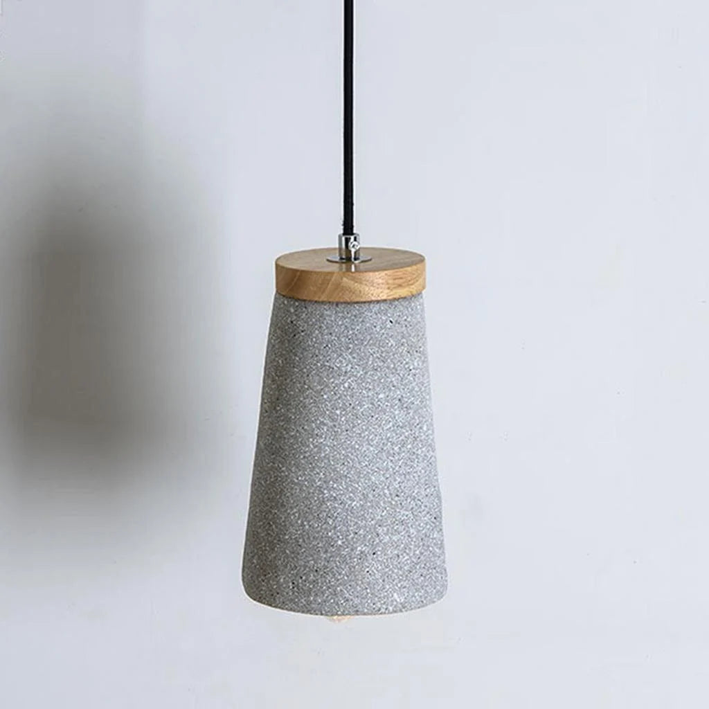 Pendant Light | Concrete & Wood | Adjustable 150 cm Cable