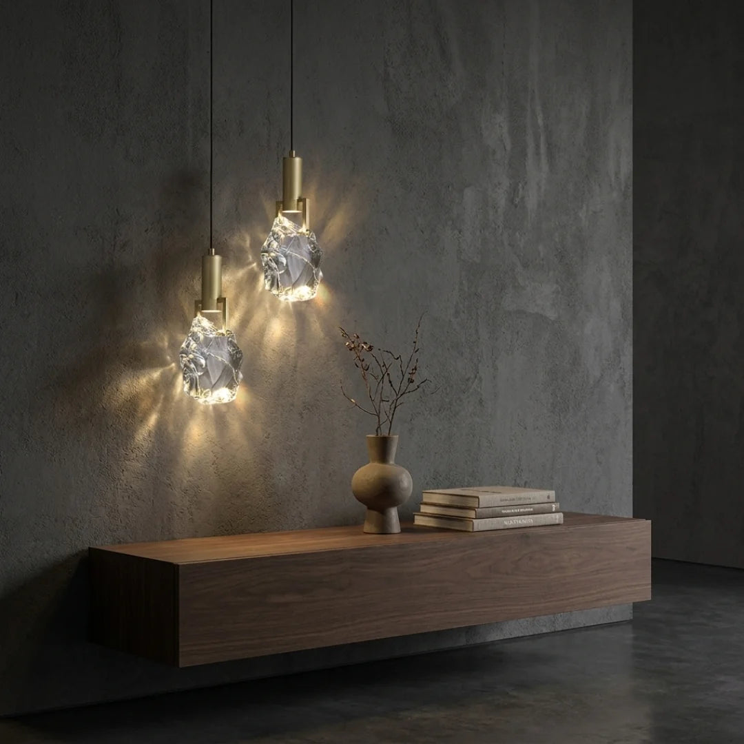Pendant Light | Crystal & Polished Copper | Includes GU10 Bulb