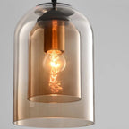 Pendant Light | Double-Glass Smoke Grey & Rust | 150 cm Cord