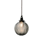 Pendant Light | Etched Leaf Glass Globe & Antique-Style Mount