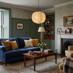 Pendant Light | Fabric Lantern Shade & Metal Fixture | Dimmable