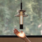 Pendant Light | Geometric Aluminum & Glass | Height-Adjustable