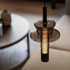 Pendant Light | Geometric Aluminum & Glass | Height-Adjustable