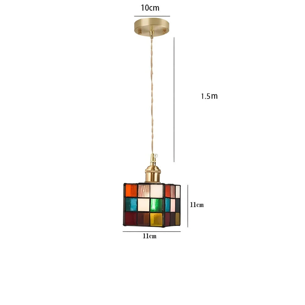 Pendant Light | Geometric Copper Glass | 120 cm Adjustable Chain