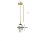 Pendant Light | Geometric Copper Glass | 120 cm Adjustable Chain