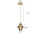 Pendant Light | Geometric Copper Glass | 120 cm Adjustable Chain