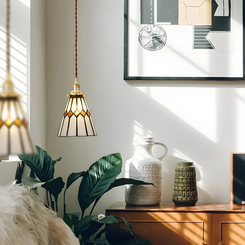 Pendant Light | Geometric Copper Glass | 120 cm Adjustable Chain