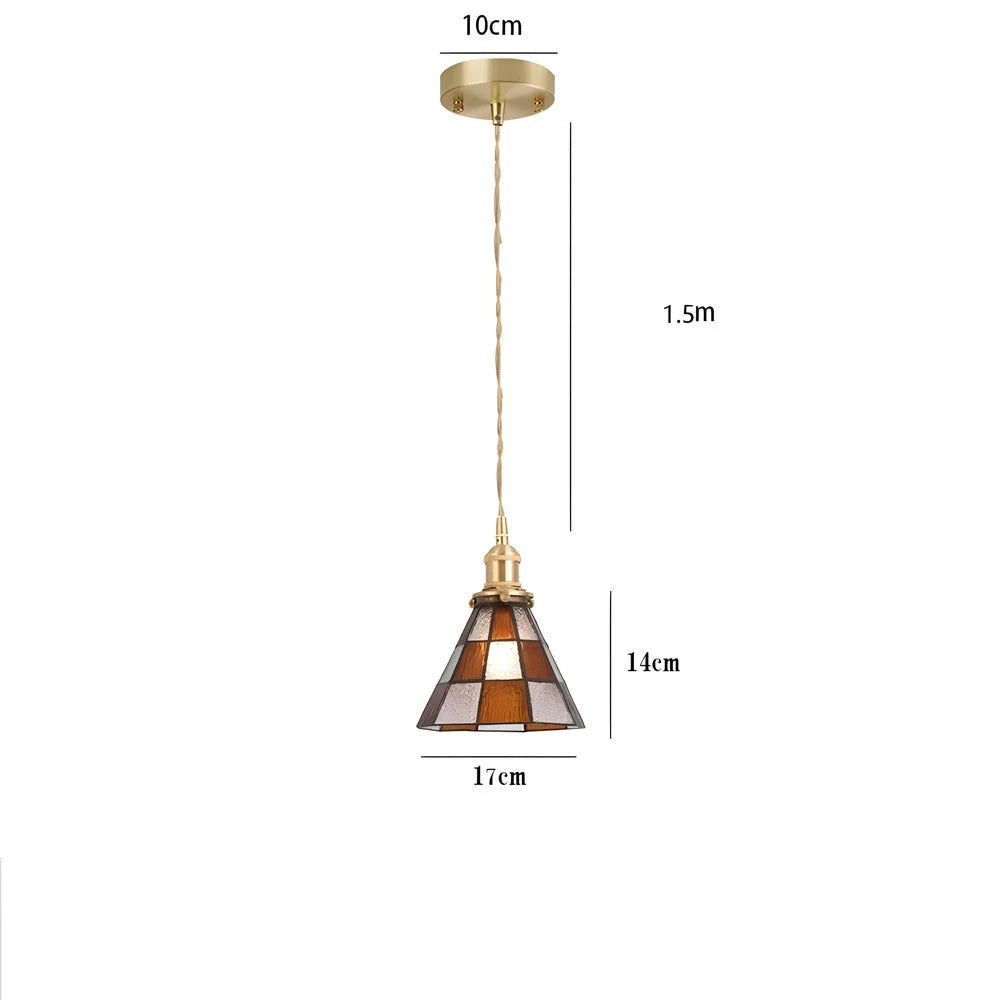 Pendant Light | Geometric Copper Glass | 120 cm Adjustable Chain