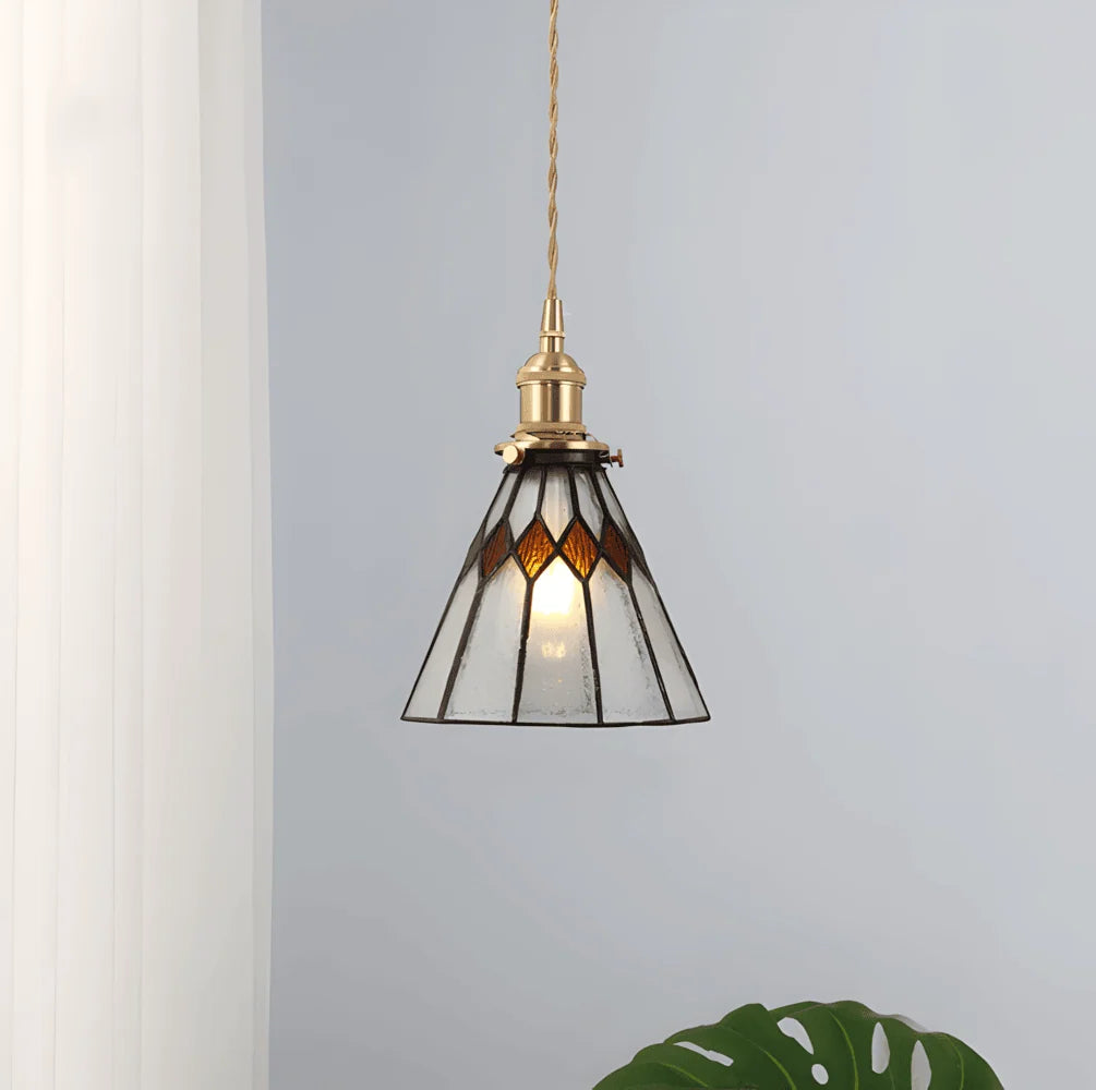 Pendant Light | Geometric Copper Glass | 120 cm Adjustable Chain