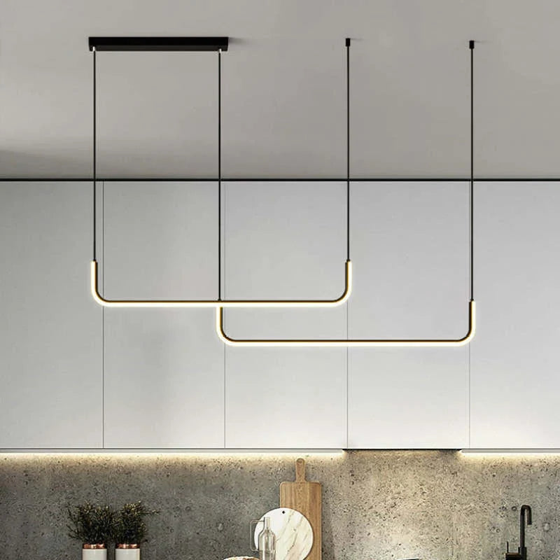 Pendant Light | Geometric Linear LED & Height-Adjustable
