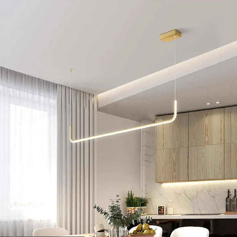 Pendant Light | Geometric Linear LED & Height-Adjustable