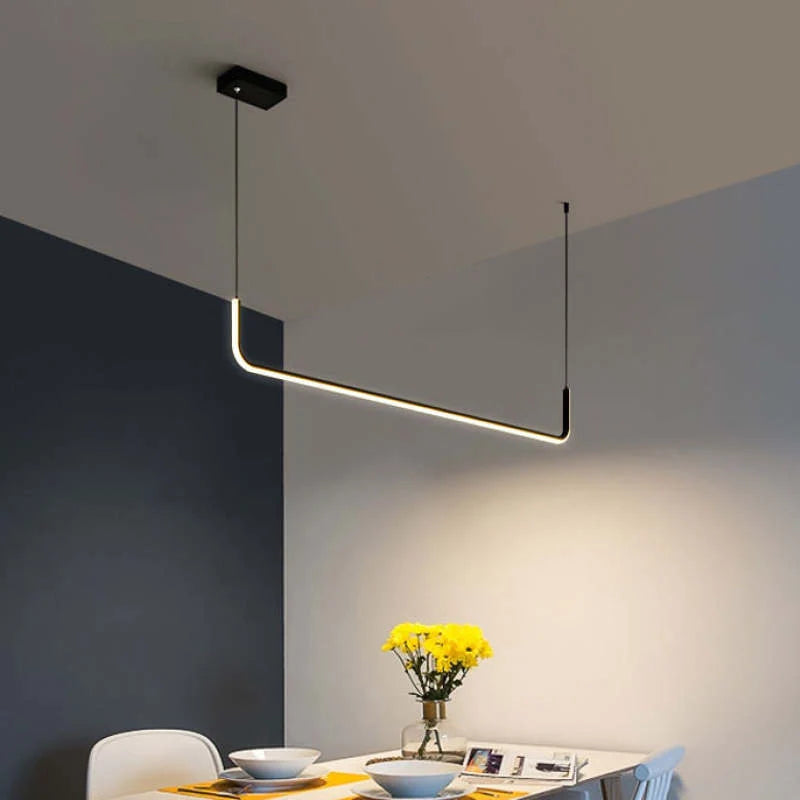 Pendant Light | Geometric Linear LED & Height-Adjustable